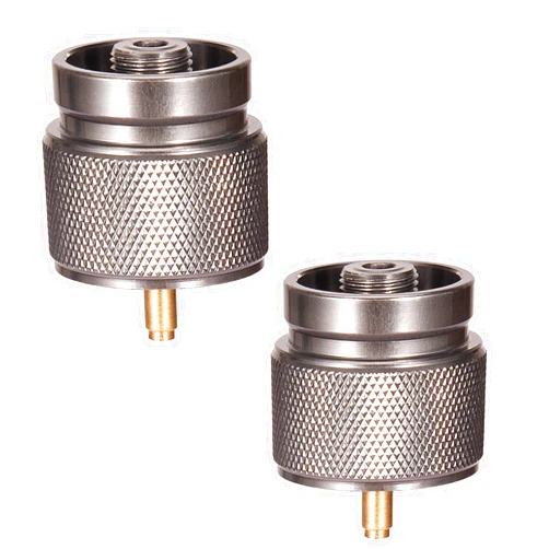 SEADESKY Camping Stove Adapter 1 Lb Propane Small Tank Input EN417 Lindal Valve Output Cylinder LPG Canister Adapter/Flat Canister to 1L MAPP Gas Tank Adapter Input: EN417 Canister Output: Propane Gas Stove