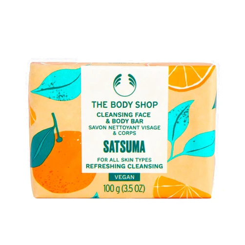 The Body Shop Satsuma Cleansing Face & Body Bar – Cleanses & Revitalizes Skin – Vegan – 3.5oz