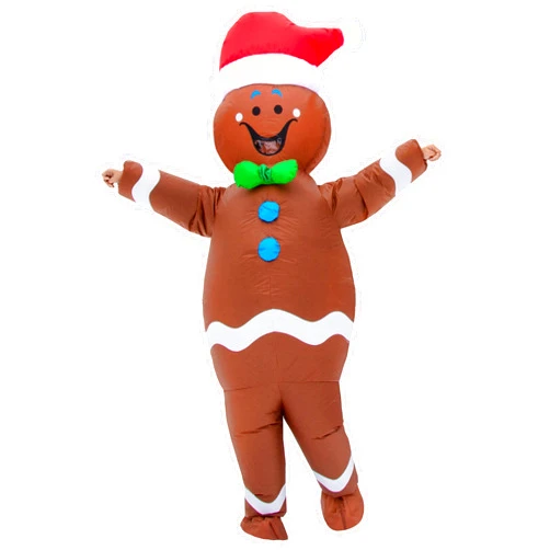 DABOUR Inflatable Christmas Gingerbread Man Costume Adult Men Size Funny Blow Up Suit