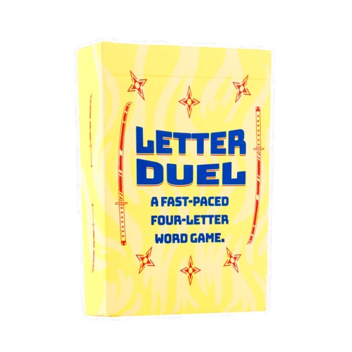 Niche Nation Games Letter Duel A Fast-Paced 4-Letter Word Game - Word Games for Adults - Brain Games for Kids and Adults - Learning Games - Educational Games for 2-4 Players