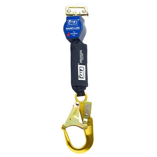3M DBI-SALA Nano-Lok Hot Work, 3101496 6-Feet with Single Leg Connector and Aluminum Rebar Hook, Blue/Black