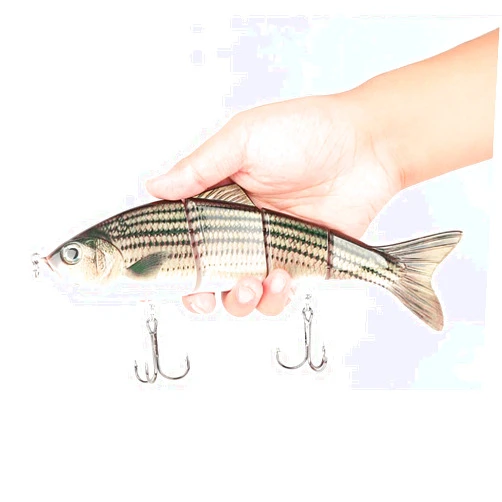 SENYUBBY 5.9-10in Multi Jointed Swimbait Fishing Lures Bait,2 4 8 9 Segment Big Giant Sinking Fishing Bass Lures,Crankbaits Swimbaits with Treble Hook (10in,4.76oz-Color M)