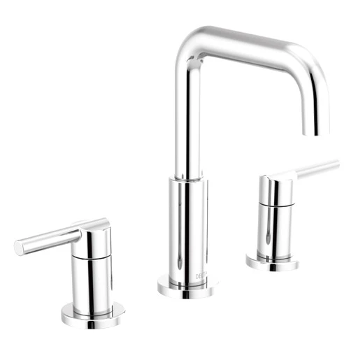 Delta Faucet Nicoli Widespread Bathroom Faucet 3 Hole, Chrome Bathroom Faucet, 2 Handle Bathroom Faucet, Bathroom Sink Faucet, Drain Assembly, Chrome 35849LF
