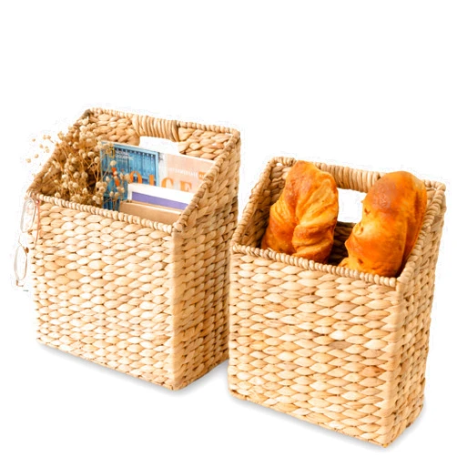 KOLWOVEN Wicker Hanging Storage Baskets, Set of 2 Hanging Wall Baskets, Hanging Baskets for Accessories and Organizing Files, Mail Baskets for Wall