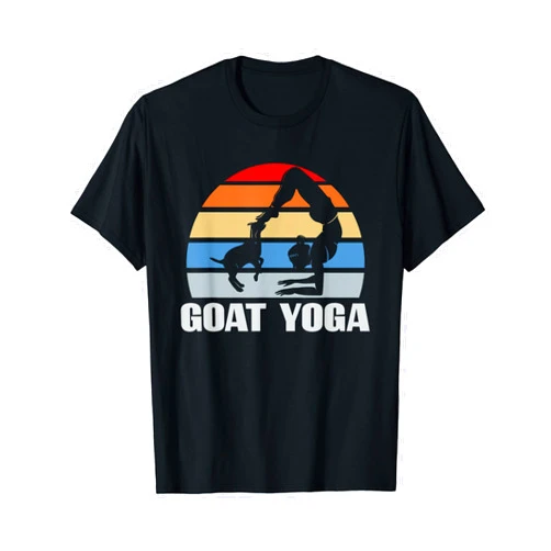 Goat Yoga Pose Girl Cute Pet Farm Animal Fitness Women Sport T-Shirt