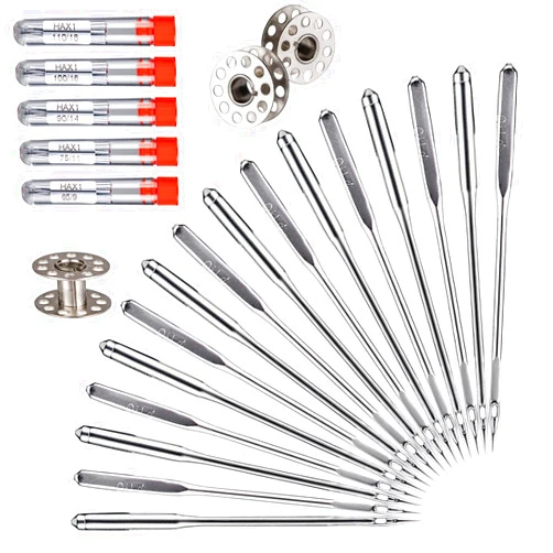 Kidoom Sewing Machine Needles, 50 PCS Universal Sewing Machine Needle, Compatible with Singer, Brother, Janome, Varmax, Sizes HAX1 65/9, 75/11, 90/14, 100/16, 110/18 (50 PCS)