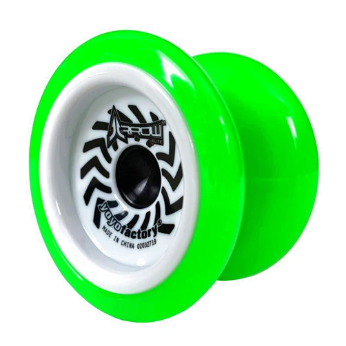 YOYO FACTORY YoyoFactory Arrow Elite Beginner Yoyo Toy - Comes with Extra String & Pre Tied Finger Loop - Includes Bearings for Beginners to High Performance - Boys or Girls Ages 8+ Rayon Green