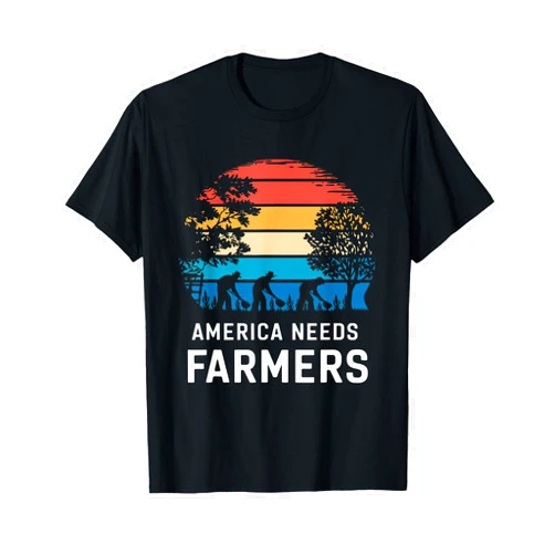 Support Local Farmers Apparel America Needs Farmers Vintage Farm Agriculture Farming Lover T-Shirt