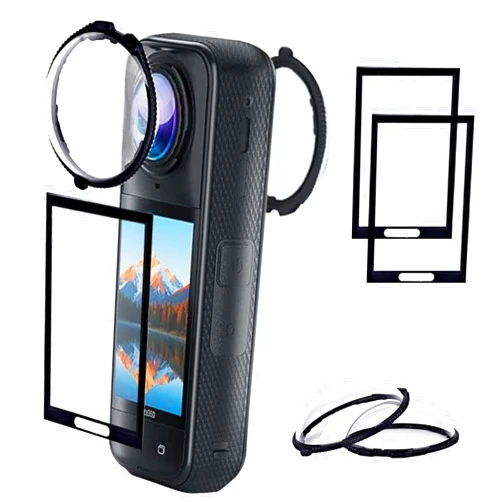 ZEQKULW 360x5 Premium Lens Guards & X5 Screen Protector for Insta360 X5 accessories Outdoor Adventures, 10H Optical Tempered Glass, 98% Transparency, Water & Dust Resistant x5 insta 360