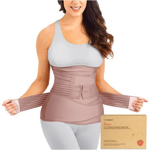 KeaBabies 3 in 1 Postpartum Belly Support Recovery Wrap – Postpartum Belly Band, After Birth Brace, Slimming Girdles, Body Shaper Waist Shapewear, Post Surgery Pregnancy Belly Support Band (Dusty Plum, XL)
