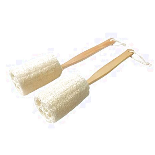 BZVlemon 2 Pack loofah Sponge Back Scrubber, exfoliating Bath Sponge on Stick Shower Scrubber for Body Suitable for Men and Women