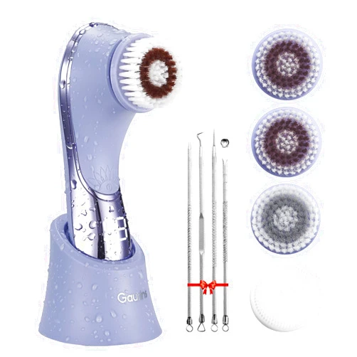 Gaurins Facial Cleansing Brush Face Scrubber Exfoliator Rechargeable IPX7 Waterproof Electric Spin Cleanser Device for Exfoliating, Massaging and Deep Cleansing Removing Blackhead, Face Massaging