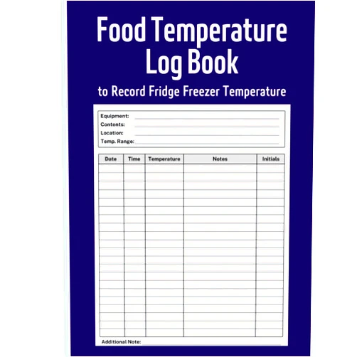 VitaLife Publishing Food Temperature Log Book to Record Fridge Freezer Temperature: Daily Log Sheets to Simple Temperature Monitoring for Restaurants, Food Vendors, Business, Storage and More | Keep Food Health & Safety