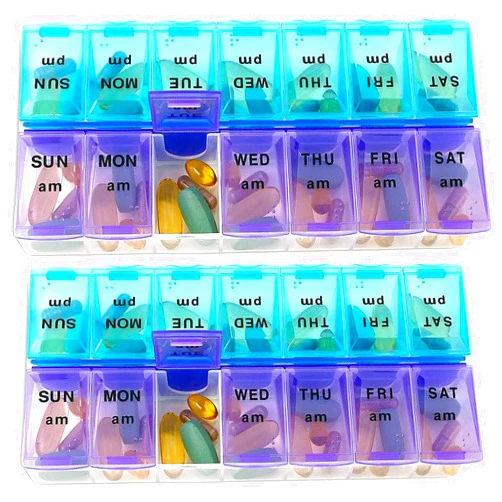 MEDca Weekly Pill Organizer, Twice-a-Day, Pack of 2