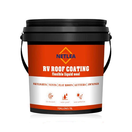 NetLea Rv Roof Coating White,Camper Rv Roof Sealant,Easy to Apply Solar Reflective Sealant,Premium Elastomeric Liquid Rubber Waterproof Coating Designed for Your RV,Camper,Trailer,Building (1Gallon)