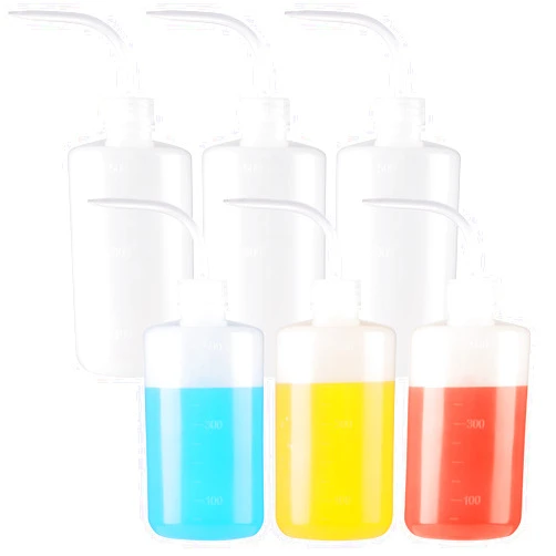 Sattie TOOTO 6 pcs 16 oz Tattoo Wash Bottle Squeeze,500ml LDPE Plastic Squeeze Lab Washing Bottle, Lash Water Bottle,Tattoo Supplies, White