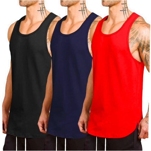 COOFANDY Men's 3 Pack Quick Dry Workout Tank Top Gym Muscle Tee Fitness Bodybuilding Sleeveless T Shirt