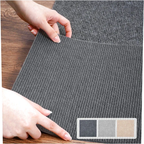 Corpuwn Self Adhesive Carpet Tile, Peel and Stick Carpet Floor Tile No Damage Area Rug Seamless Residential Squares Carpet,10 Tiles,12 sq Ft. Dark Gray