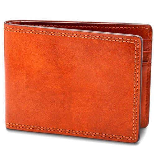 Bosca Men's Wallet, Dolce Small Bifold Wallet, Amber
