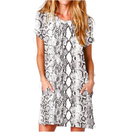 Alaster Queen Alaster Women’s Casual Summer T Shirt Dress Loose Short Sleeve Tunic Dress with Pocket for Women