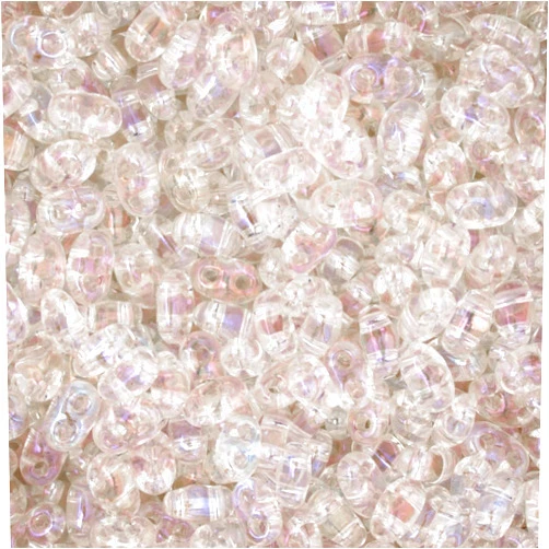 John Bead Preciosa Twin 2-Hole Bead 2.5x5mm Transparent Crystal