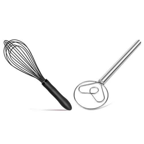 TEEVEA Silicone Whisk and Danish Dough whisk Stainless Steel