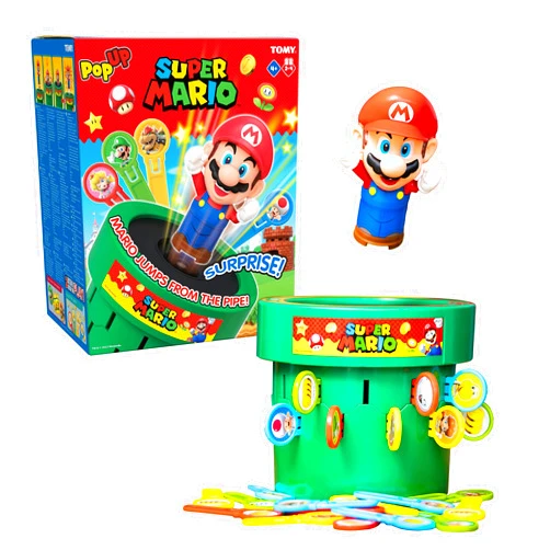 TOMY Pop Up Super Mario Family and Preschool Kids Board Game, 2-4 Players, Suitable for Boys & Girls Ages 4+