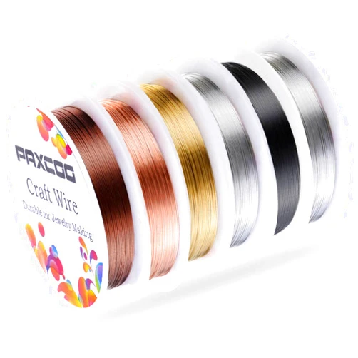 PAXCOO 6 Pack Jewelry Beading Wire for Jewelry Making Supplies and Craft (24 Gauge)