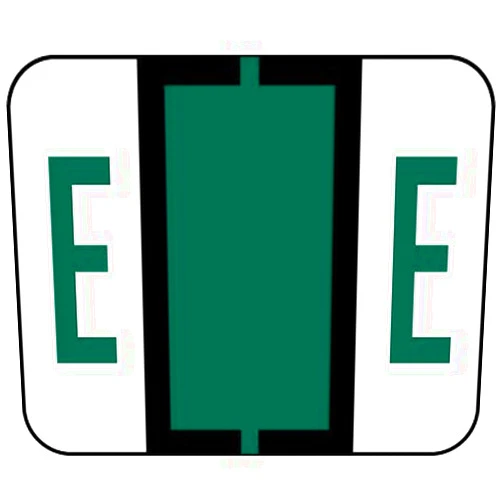 AMZfiling Alphabetic Color Code Labels, Compatible with Smead BCCR- Letter E, Dark Green (500/Roll)