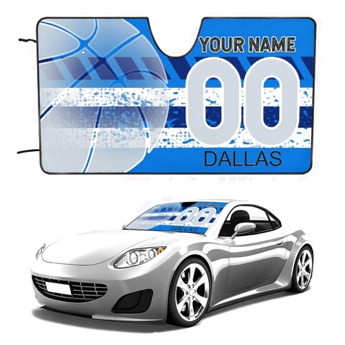 LEOKRUN Custom Unique Car Windshield Sun Shade Basketball Style City Fans Gifts Personalized Add Name & Number Birthday Gift UV Rays Sun Visor Protector, Keep Vehicle Cool