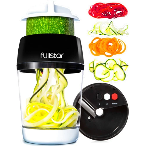 Fullstar Mandoline Slicer Spiralizer Vegetable Slicer - Vegetable Chopper Onion Chopper Food Chopper Vegetable Spiralizer Mandoline Slicer Cutter Chopper and Grater Slicer Zucchini Spaghetti Maker