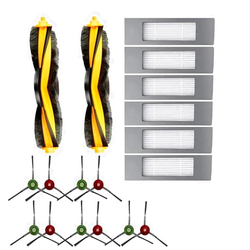 YunZZ Replacement Parts For Vacuum Ecovacs DEEBOT OZMO 920 950 T8 AIVI Max T9 T5 N5 N7 N8+ N8 Pro DX55 DX93 DJ65, 2 Main Roller Brush, 5 HEPA Filters, 10 Side Brushes