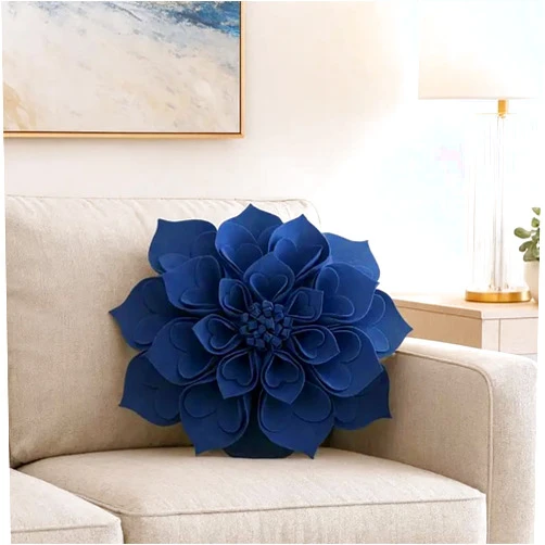 Fennco Styles Handmade 3D Heart-Shaped Petals Flower Decorative Throw Pillow Cover 16