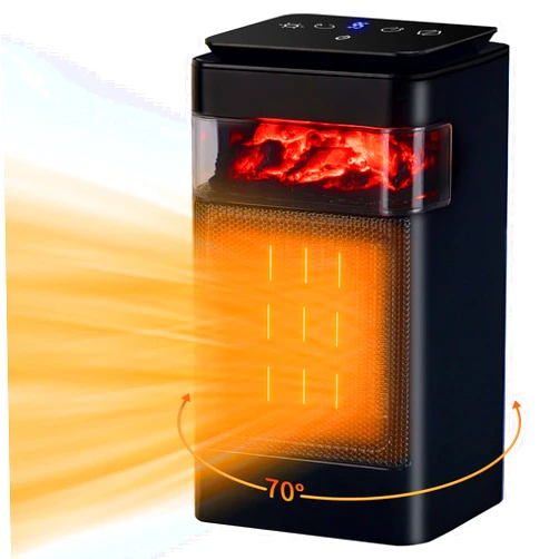 MEPTY Space Heater with Thermostat, 1500W Portable Electric Heaters, PTC Fast Heating Features Built-in 3 Modes, 24H Timer, Widespread Oscillation, Safe for Office and Indoor Use, 2023-Black