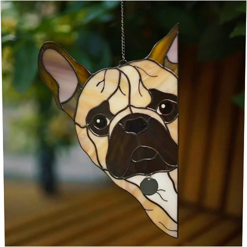 Generic Funny Window Corner Decorations - Dog,Cute Dog Window Corner Decorations,Acrylic Stained Dog Glass Window Corner Decorations,Dog Suncatcher Gift for Living Room Bedroom Yard Home (French Bulldog)