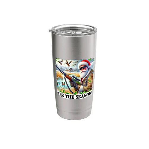 Jackalope Clothing Co. Tis The Season Santa Duck Hunting Stainless Steel Insulated Tumbler