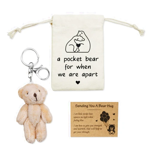 Wavvter a Gift Bag for Adventure Pocket Bear When We are Apart to Encourage to be strong,Long Distance Gift for Travel