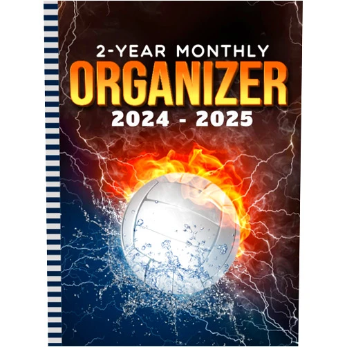 By BND 24 Dos Anos Publishing (Author) 2-Year Monthly Organizer 2024-2025: Hardcover / 8.5x11 Large Dated Monthly Schedule With 100 Blank College-Ruled Paper Combo / 24-Month Life Organizing Gift / Volleyball Theme Art Cover