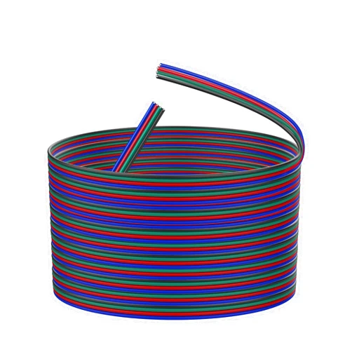 XMSJSIY 4 Pin RGB Led Wire Extension Cable 22AWG 4 Core LED Strip Connector Electric Cord Line for 3528 5050 LED Ribbon Lamp Tape Light-16M/52FT