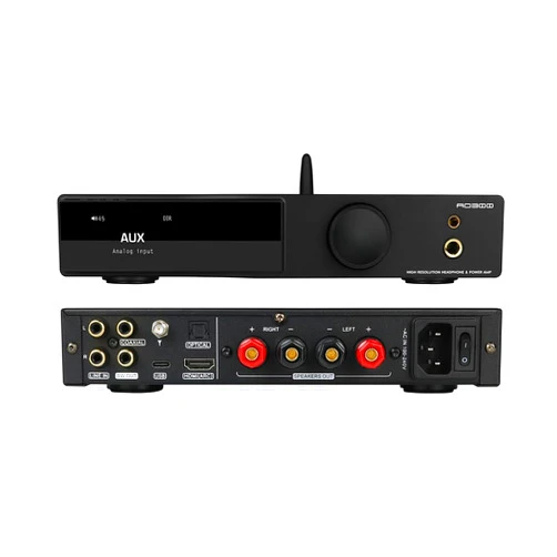 AOSHIDA SMSL AO300 MA5332MS Class D Power Amplifier CS43131 165W x 165W DAC Headphone Amp, USB/Coax/Opt/HDMI ARC/RCA Input 2.1 Channel Speaker/Subwoofer 4.4mm/6.35mm Headphone Output, MQA-CD DAC Amp(Black)