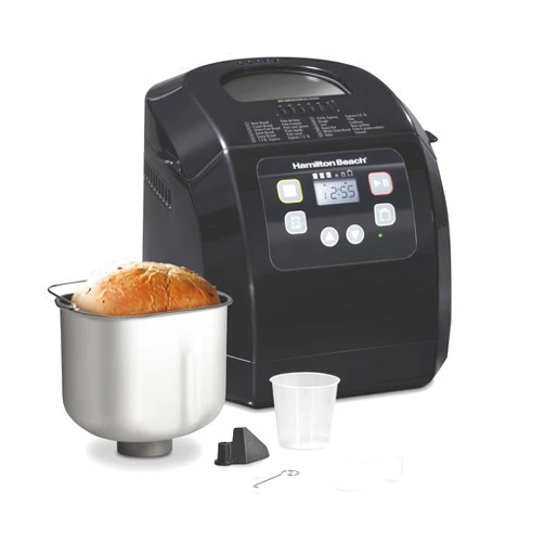 Hamilton Beach Bread Maker Machine, Digital, Programmable, 12 Settings + Gluten Free, Dishwasher Safe PFAS-Free Nonstick Pan + Kneading Paddle, 2 lb Capacity, Black (29982)