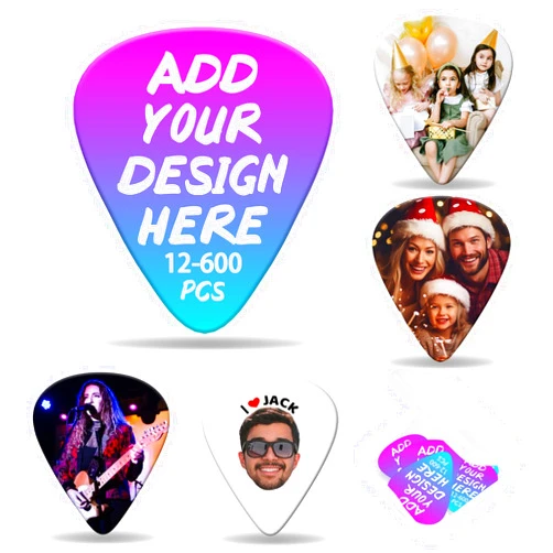 Thmnj 12-600 PCS Single-side Custom Guitar Picks Personalized Guitar Pick Design Your Own Photo/Text/Logo Abrasion Guitar Accessories Best Memorial Gifts for Guitar Player Musicians Dad Boyfriends (12 PCS)