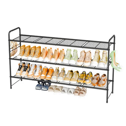 MWQ 3 Tier Metal Shoe Rack Organizer for Closet, 46.5