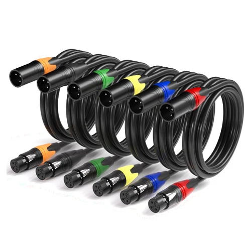 Cableet XLR Cables 20 ft 6 Pack, Balanced 3PIN XLR Cable 20ft, XLR Male to Female Microphone Cable, Multi-Colored Extension Mic Cord for Speaker, Recording Studio, Mixer, Radio Station, DMX Lighting