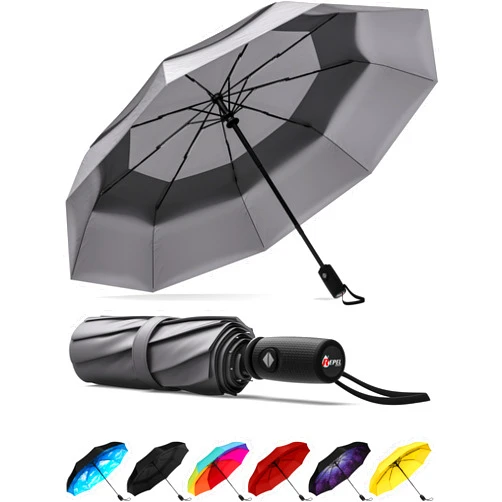 Repel Umbrella Windproof Travel Umbrellas for Rain - Easy Auto Open Close, Durable & Compact Umbrella, Strong Fiberglass Frame, Waterproof Canopy - Backpack, Purse, Portable Umbrella for Travel