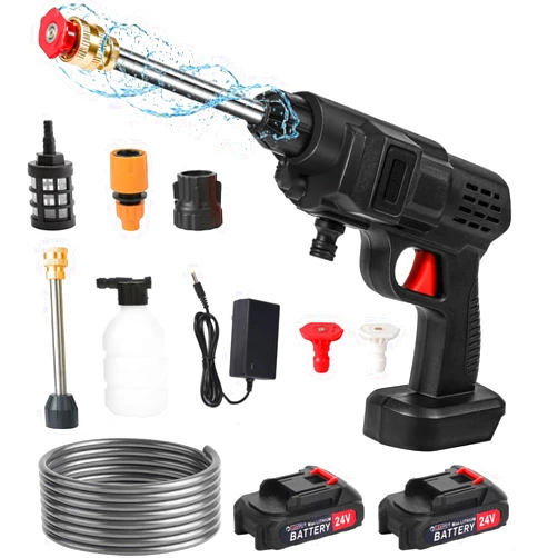 Generic Cordless Pressure Washer, Portable Power Cleaner, Handheld High-Pressure Car Washer Gun-, 2 Battery&Charger Included, Electric Pressure Washer Power Washer for Cars/Fences/Driveways/Home/Patios/Garde