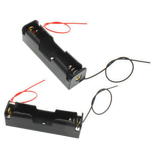 LBTODH 2PCS 18650 Battery Holder with Lead Wire Bundle 18650 Battery Holder 3.7V DIY Battery Storage Boxes Black Plastic Battery Case Kit