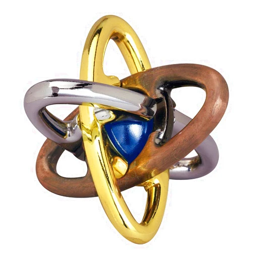 Bits and Pieces Metal Brain Teaser Puzzle - EZ Atom Disentanglement Puzzle, 3D Assembly Puzzles for Adults