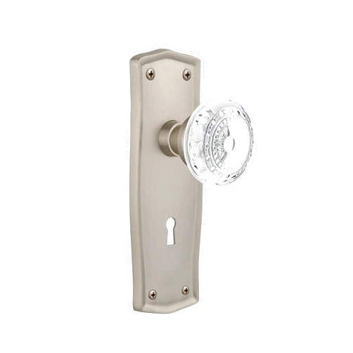 Nostalgic Warehouse 752207 Passage Prairie Plate with Keyhole Crystal Meadows Knob, 2.75