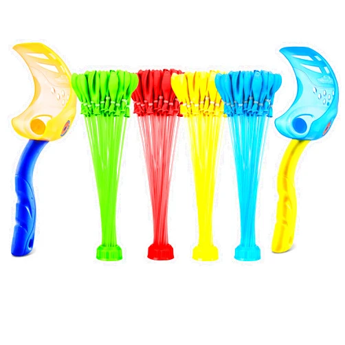 Bunch O Balloons Launcher 2 Pack & 4 Stems by ZURU, Rapid-Filling Self-Sealing Tropical Colored Water Balloons for Outdoor Family, Friends, Children Summer Fun